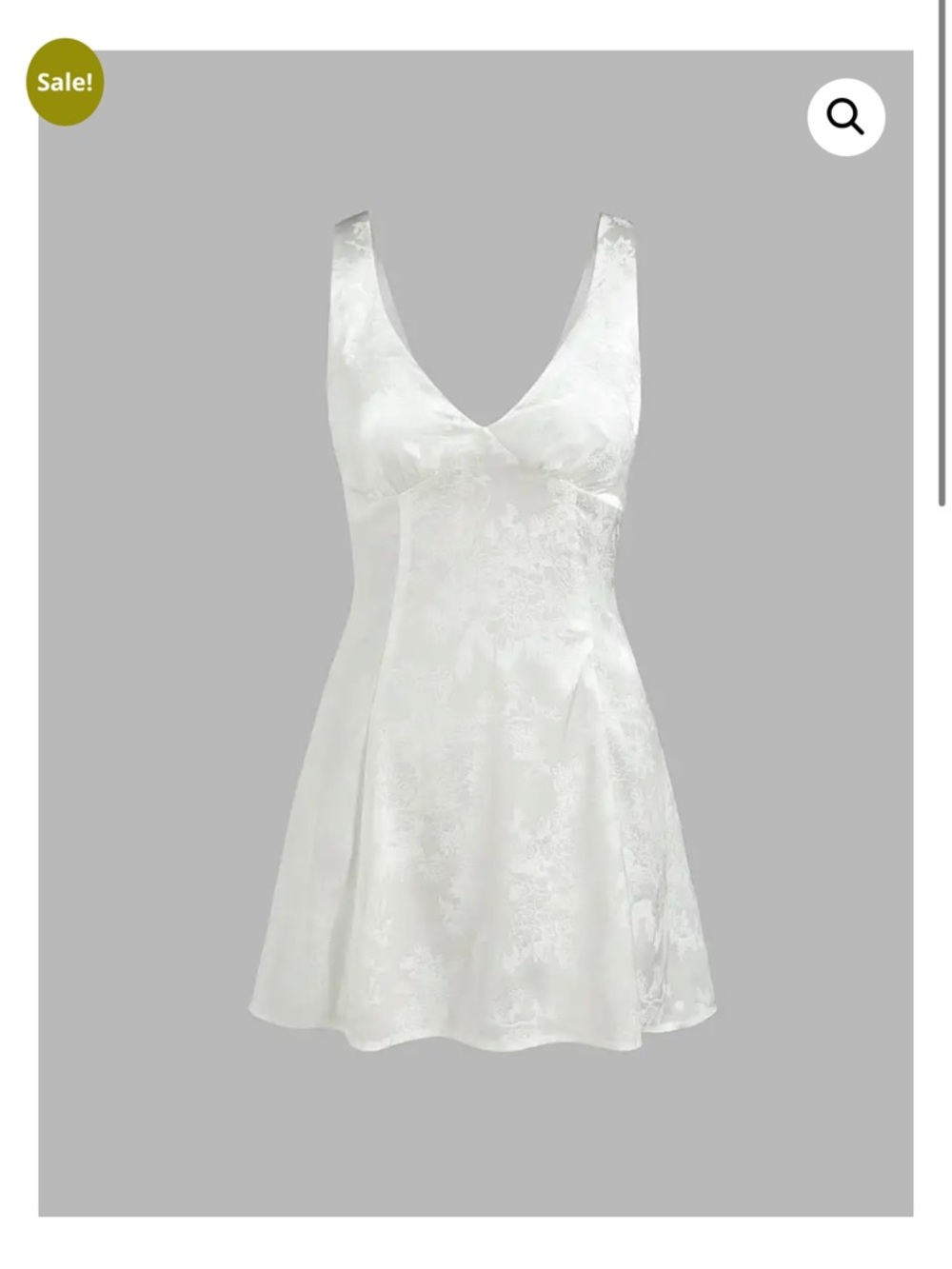 Cider White Jacquard V-Neck Mini Dress